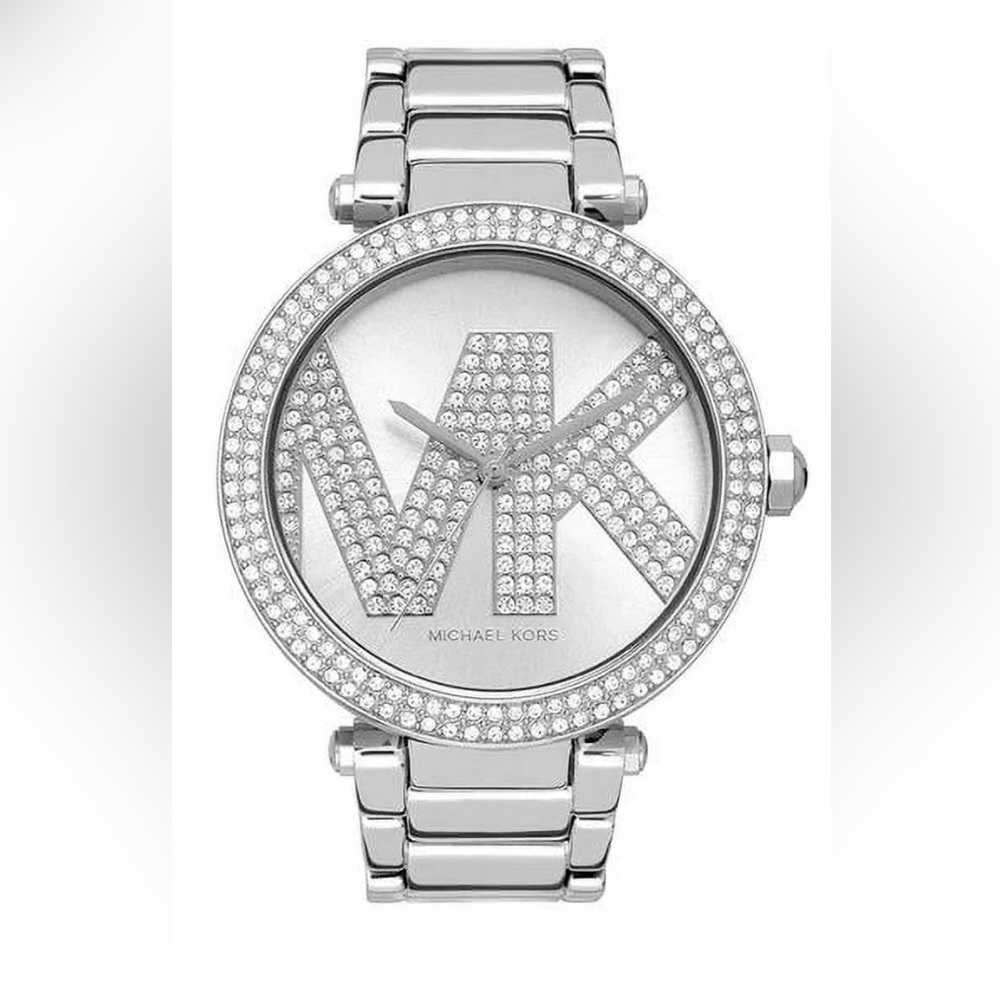 MICHAEL KORS MK6658 PARKER SILVER MK CRYSTALS WOMEN'S WATCH